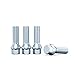 10pcs Extended Silver Zinc Lug Bolts - 14x1.5, 40mm Shank (Not OEM Length), Cone Seat - Compatible With Audi TT A3 A4 S4 A5 S5 A6 S6 A7 S7 A8 S8 B5 B6 B7 B8 VW Volkswagen Jetta Golf GTI R32 Passat CC