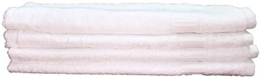 Optima Collection Silver Level 16" X 30" White Hand Towels, Set of 4, 100% Eco-Friendly Pre-Consumer Regenerated Cotton