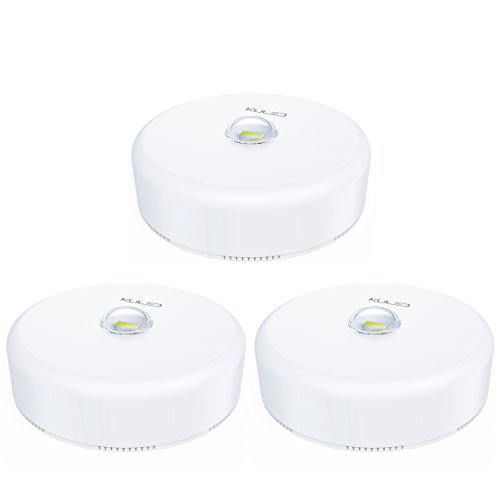 Under Cabinet lighting Mounting night Touch tap lights battery powered stick on Super bright LED Dimmable Wireless for Closets Mount White KULED K50 3pack