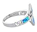 SILVERCLOSEOUT Sterling Silver Wrap Around Blue Opal Greek Key Ring (Size 4-10)