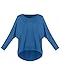 ZANZEA Women's Batwing Sleeve Off Shoulder Loose Oversized Baggy Tops Sweater Pullover Casual Blouse T-Shirt Blue US 8/Tag Size M