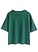 Persun Green Embroidery Letter And Cat Short Sleeves Crop T-shirt Top,One Size,Green