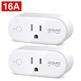 Smart Plug Gosund 16A Smart Wifi Outlet Compatible with Alexa and Google Home Voice Assistant, No Hub Required, 2.4G Wifi Only, New Version (2 Pack)