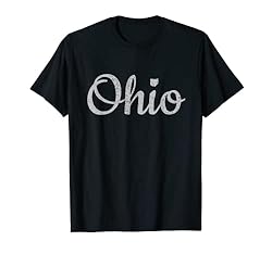 State of Ohio Pride Script Text Distressed Design