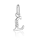 BORUO 925 Sterling Silver Cubic Zirconia A-Z Initial Letters Alphabet Dangling charms Pendant (Letter-L)