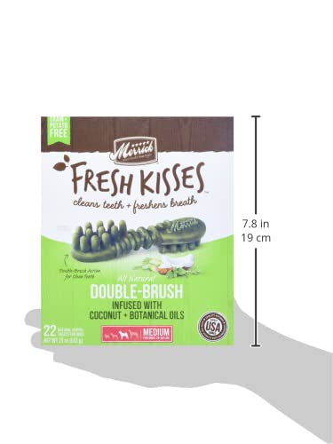 MERRICK FRESH KISSES NATURAL DENTAL CHEWS INFUSED WITH COCONUT AND BOTANICAL OILS FOR MEDIUM DOGS 25-50 LBS – 22 CT. BOX