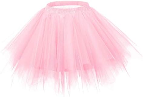MsJune Women's 1950s Vintage Petticoats Crinolines Bubble Tutu Dance Half Slip Skirt