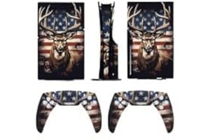 AoHanan Sticker for 5 Slim Disc Skin American Flag Deer Skin Controller Accessories Cover Skins Anime Vinyl Cover Sticker Full Set Only for 5 Slim Disk Edition