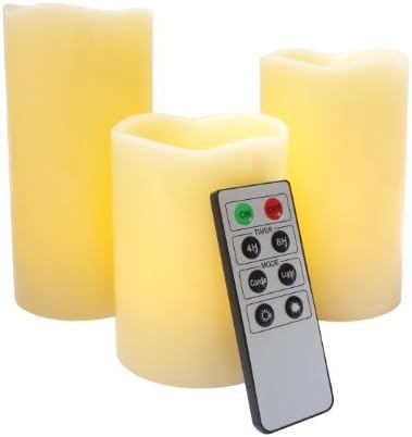 Flameless LED Candles - 3 Mooncandles with Remote Control by FRF
