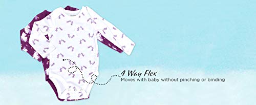 Hanes baby boys Ultimate Flexy 5 Pack Long Sleeve Bodysuits Bodystocking, Purple Fun, 0-6 Months US - Thumbnail 5