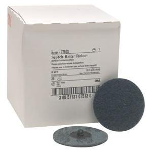 3M 7513 3" Scotch Brite Roloc Surface Conditioning Discs, Very Fine, Blue - 25 Per Box