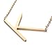 Women's Classic Stainless Steel Big Letter Necklace Initial Chain Script Pendant Name Necklace Sideways Large Initial Necklace for Women Gift(Gold Letters A-Z Available) (Gold Y) (Gold K)