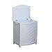 Oceanstar BHV0100W Bowed Front Veneer Laundry Wood Hamper, White Finished