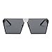 AEVOGUE Sunglasses For Men Square Oversized Metal Big Frame Brand Design AE0436 (Black&Silver, 67)