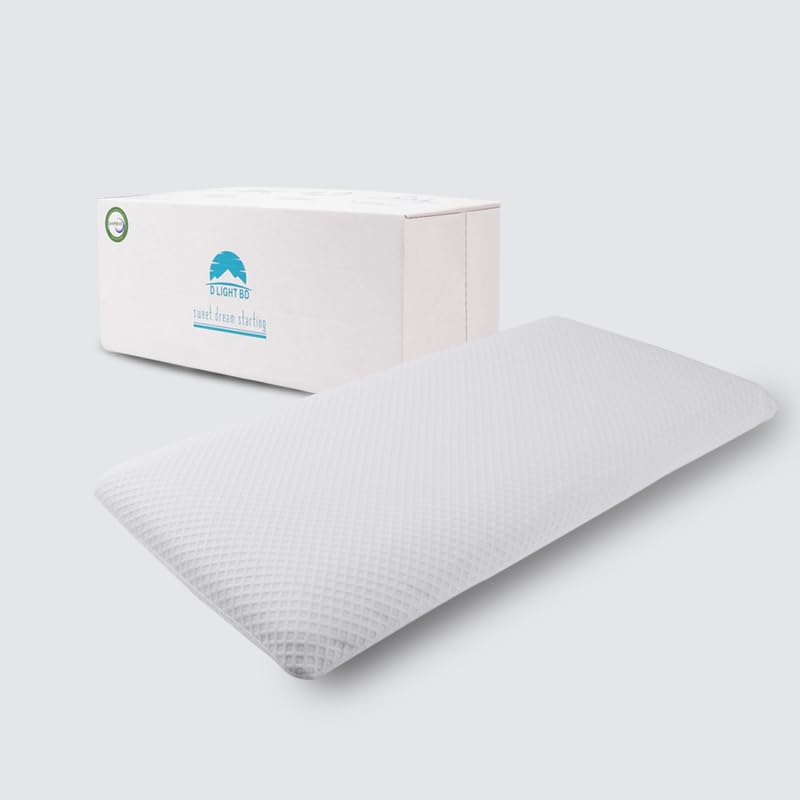 Photo 1 of DLIGHT BD Slim 3.2" Stomach Sleeping Memory Foam Pillow-Thin, Flat, Soft Yet Supportative for Belly, Back& Stomach Sleepers (3.2" Slim-King)