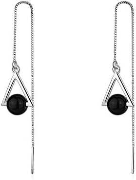 Silver Agate Drop Dangle Earrings For Women