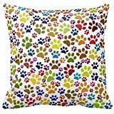 Cat Paw Print Customized Square Custom Throw Pillow Case Cushion Cover Pillowcase Pillow Cover 18x18