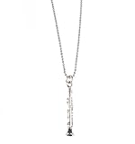 Women's Small Silver Plated Clarinet Pendant Necklace by Shagwear
