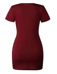 Vestido casual de manga corta para mujer de Murimia con cuello redondo y cuello redondo