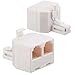 Uvital RJ11 Duplex Wall Jack Adapter Dual Phone Line Splitter Wall Jack Plug 1 to 2 Modular Converter Adapter for Office Home ADSL DSL Fax Model Cordless Phone System, White(2 Packs) primary