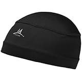 Mission Cooling Skull Cap- Hat, Helmet Liner, Running Beanie, Evaporative Cool Technology, Cools Instantly when Wet, UPF 50 Protection, for Under Helmets, Hardhats, Running, Football- Black