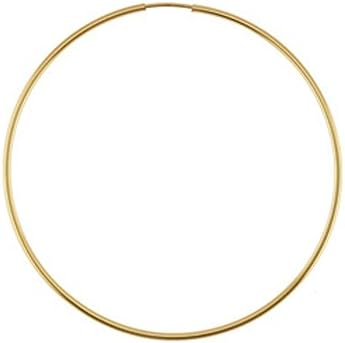 Designs by Nathan, 14K Yellow Gold Filled Seamless Endless Hoop Earrings, 7 Choices (Slender 1.3mm x 50.8mm)