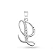 ABC Cubic Zirconia Pave CZ Cursive Script Letter Alphabet Initial L Pendant Necklace For Women Sterling Silver