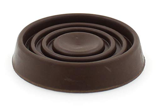 4X Brown Rubber Castor Cups - Non Slip - Protect Your Floors & Prevent Divan Beds & Furniture from Rolling by Lifeswonderful®