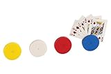 4 Piece Round Card Holders in Red, White, Yellow & Blue, Multi