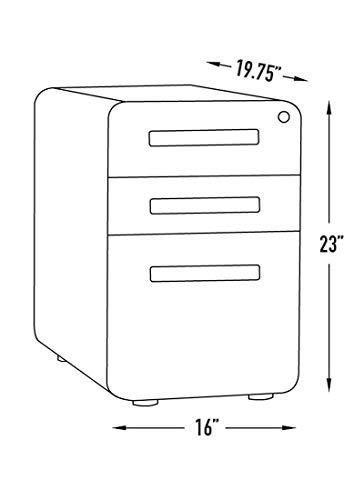 Stockpile 3-Drawer File Cabinet, Commercial-Grade (White)