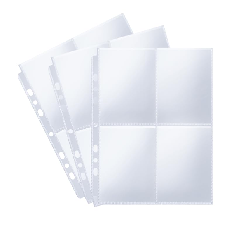 Photo 1 of 240 Pockets 2.5x3.5” Photocard Sleeves for A5 6/3/2Ring Binder,Transparent Photocard Sleeves, Double-Sided 4 Pocket Photo Pages, for Business Card, Trading Cards?Standard Cards 30 Pack