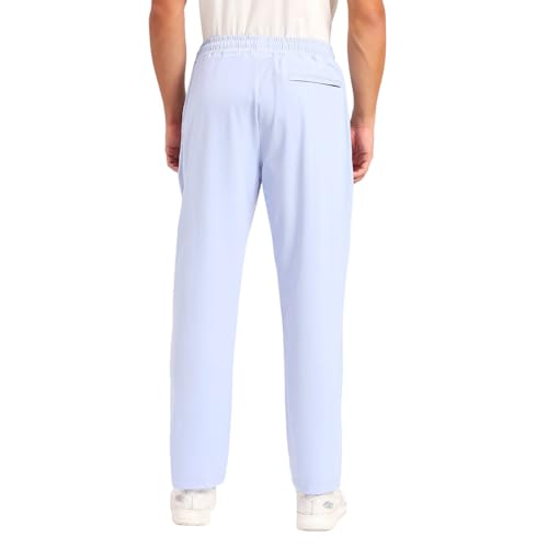 SaintX Men's 4-Way Stretchable Athleisure Pants | Sweat Wicking Fabric | Slim Fit | Sports, Travel, Lounge & Casual Wear | Stylish Back Zipper Pocket | Available in Plus Size (ST06_S Blue_L) 3
