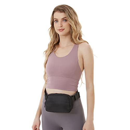 Lulu Belt Bag for Women Men, Everywhere Fanny Pack Lemon Dupes, Waterproof Crossbody Waist Bag with Adjustable Strap for Workout Running Traveling Hiking, DIY Patch Available, Fashion LuLu Style
