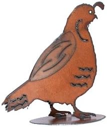 Southwestern Decor Rustic Metal Quail Standing Quail Figurine