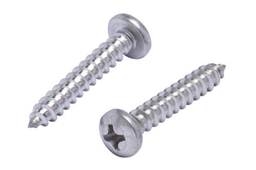 #8 X 1" Stainless Pan Head Phillips Wood Screw, (100pc), 18-8 (304) Stainless Steel Screws by Bolt Dropper