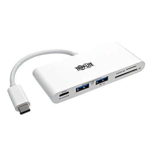 Tripp Lite 2-Port USB-C to USB-A (2x) Portable Hub, Micro SD & SD/MMC Reader & USB-C PD Charging Port, USB 3.1 Gen 1 Type-C (U460-002-2AM-C)