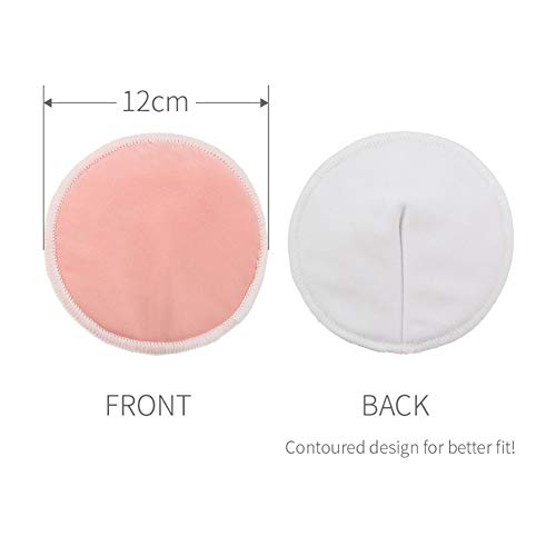 14 Pack Organic Bamboo Nursing Pads with Laundry Bag, Washable Nursing Pads Breast Pads Breastfeeding Pads - Reusable Soft Waterproof Heavy Leakproof Breathable and Hypoallergenic by Egmao Baby