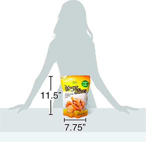 Paradise Green - Dried Ginger Slices 24 oz - Delicious Family Size Resealable Bag by Forever Green Food