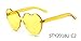 GIFIORE Heart Sunglasses for Women Cute Rimless Heart Shaped Sun Glasses Candy Color Shades (Yellow)