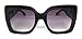 My Shades(TM) - Designer Inspired Oversize Glitter Sparkle Square Frame Sunglasses (Black Solid / Purple Gradient)