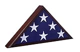 USMilitaryStuff Memorial Flag Case - Cherry Finish - for American Veteran 5' x 9.5' Burial Flag