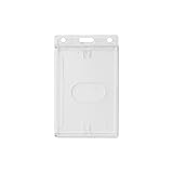 Rigid Hard Plastic ID Access Credential Badge Holder - Vertical - Frosted - 50 Per Pack - 1840-6500