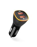 Roav SmartCharge Spectrum Lite, by Anker, 30W Quick Charge 3.0 and PowerIQ Fast Charging 2-Port USB Car Charger with 16000 Color LED Ring (No Car Locator)
