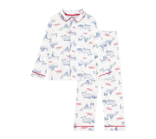 Petit Bateau A0CLX Pyjama Blanc/Multico Garçon 6 Ans