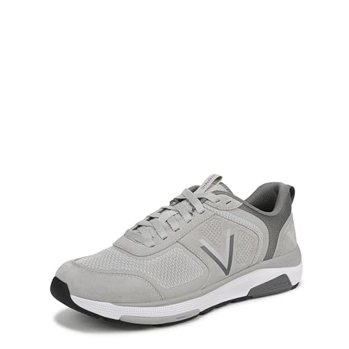 Vionic Herren Walk Strider Knit Turnschuhe mit Schnürung, Feinsitz, Grau Wildleder, EU 43