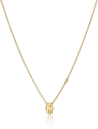 Shy by se hamsa necklace with bezel set and burnished diamond