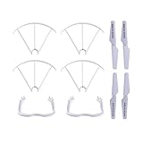 tech rc Original Replacement Blades for Syma X5C X5SC Drone Propellers Spare Part Set - Blades(4pcs) & Blades Protector(4pcs) & Landing Skids(2pcs)
