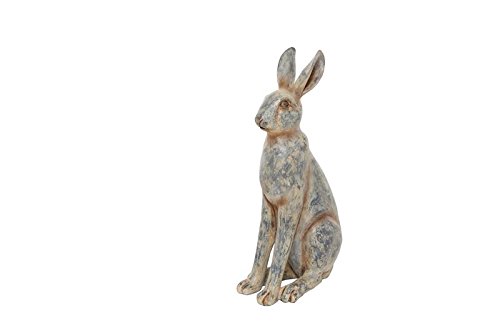 Sitting Grey Hare Garden Ornament. 27cm tall