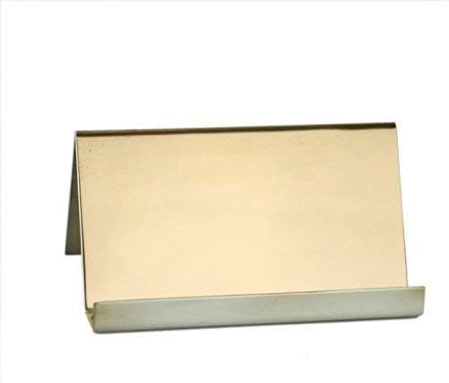 Pomeat Gold Stainless Steel Business Card Holder Mirror Polish Desk Card Display Professional Business Card Rack Organizer for Office Business