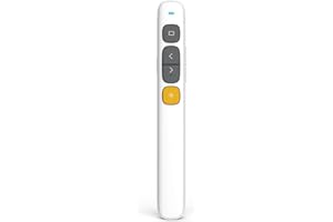 Norwii N29 Presentation Clicker Slide Pointer Clicker for Powerpoint Presentations, Wireless Presenter with Hyperlink & Volume Control, Presentation Remote (White)